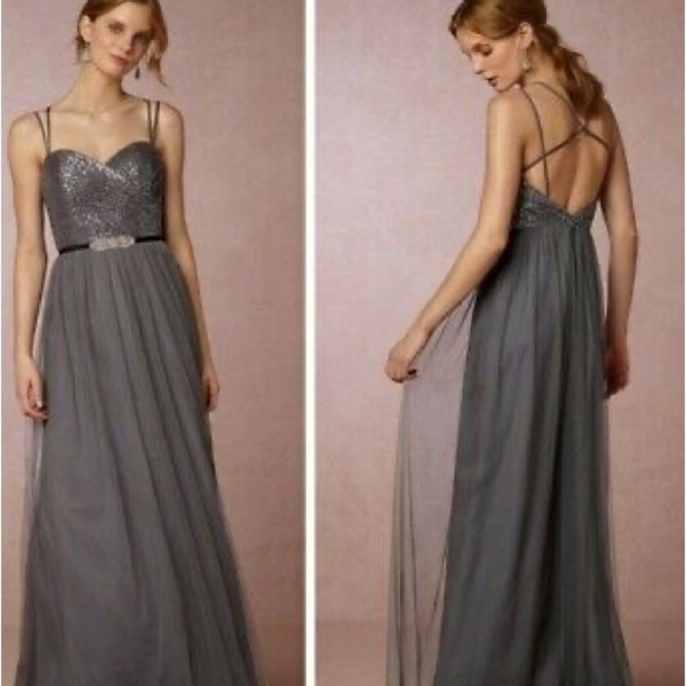 NWT BHLDN X WATTERS & WATTERS Isadore Pewter Dress Z446